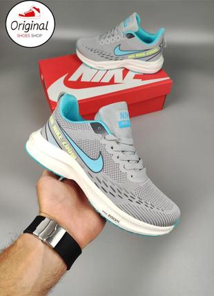 Женские кроссовки nike zoom pegasus gray blue1 фото