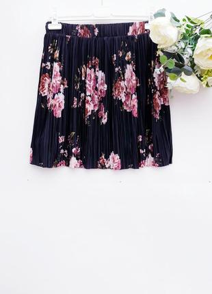 Шикарная юбка плиссе сказочная юбка с цветами плиссированая юбка