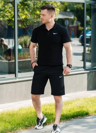 Мужской спортивный костюм футболка поло и шорты nike