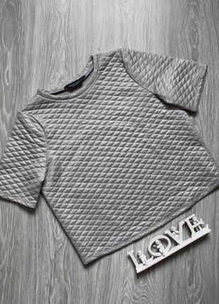 Актуальний сріблястий стьобаний топ р.м