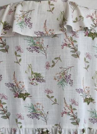 Блуза зі змішаної лляної тканини primark з квітковим принтом7 фото