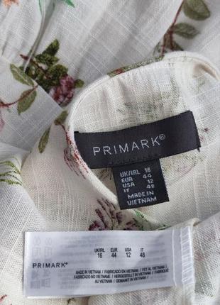 Блуза зі змішаної лляної тканини primark з квітковим принтом3 фото
