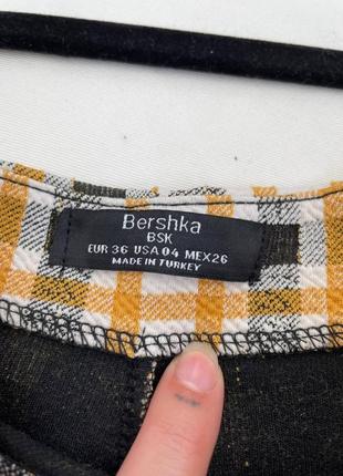 Шорты bershka s желтые в клетку5 фото