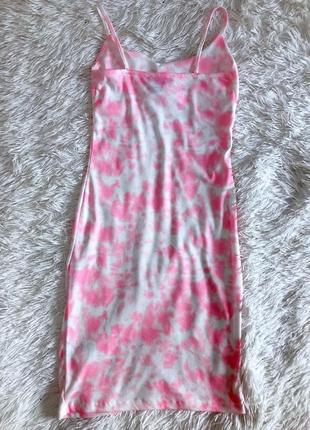 Нежное платье в рубчик primark с розовыми вставками6 фото