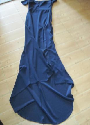 .новое длинное стрейч. платье с разрезом и шлейфом "club l" р. 442 фото