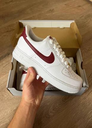 Белые демисезонные оригинальные кроссовки black and pink nike air forces base 1 білі оригінальні кросівки black and pink nike air forces base 1 оригінал найк форс