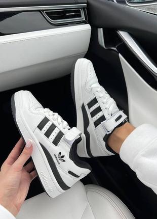 Кроссовки adidas forum white black new