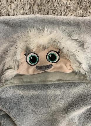 Детские флисовые пледы/пледы grey snow monster с худи