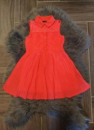 Фирменное, ярко-оранжевое платье, платье,сарафан 6-7 лет