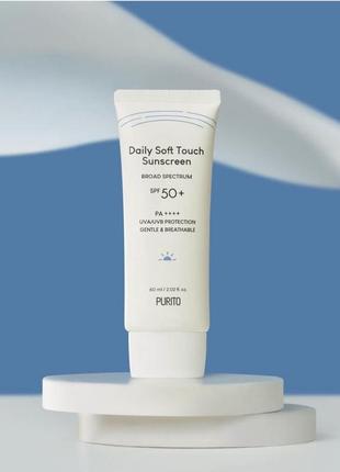 Сонцезахисний крем на сучасних хімічних фільтрах purito daily soft touch sunscreen spf 50 60 мл