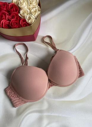 Новый пудровый бюстгальтер бралетт с пуш ап от h&m 💙💛 сток