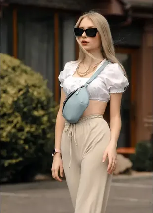 Сумка на пояс бананка sambag polo голубая