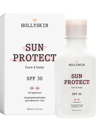 Солнцезащитный крем для лица и тела hollyskin sun protect spf 30 100 мл