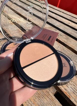 Бронзатор і хайлайтер для контурингу обличчя topface instyle contour&amp;highlighter bronzing powder2 фото