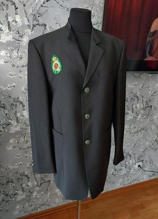 Тренч жакет вовна з вишивкою бісером авокадо