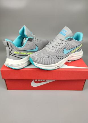 Женские кроссовки nike zoom pegasus gray blue10 фото