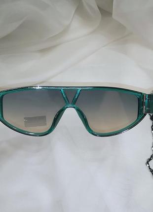 Стильні зелені сонцезахисні окуляри, маскові, van regel, італія.5 фото