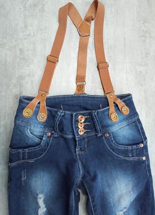 Штани джинсові, джинси жіночі з підтяжками