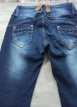 Сині джинси з підтяжками6 фото