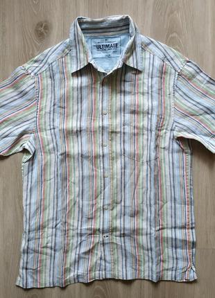 Льняная рубашка mark and spencer blue harbour 100% лен, размер small, состояние новое.
