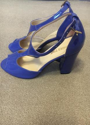 Босоножки синие лакированные shoes time2 фото