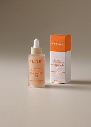 Сироватка, що освітлює та вирівнює тон шкіри blithe targeted blemish serum niacinamide 5.0, 30 мл