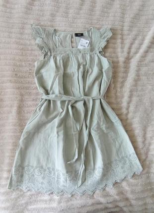 Сукня а-силуету із бавовни з вишивкою4 фото