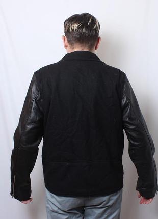 Чоловіча шкіряна куртка косуха байкерська aviatrix чорна 2024 натуральна4 фото