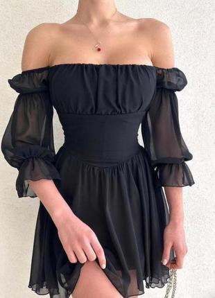 Платье с имитацией корсета с открытыми плечами