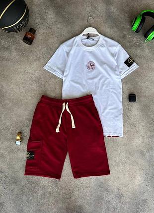 Брендовий чоловічий комплект / якісний комплект stone island на літо
