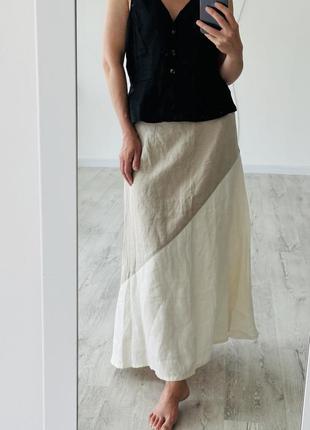 Юбка юбка лен льняная льняная zara mango 🥭2 фото
