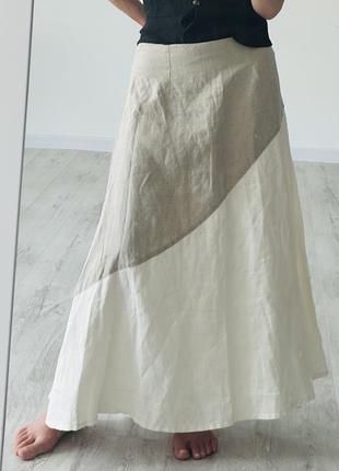 Юбка юбка лен льняная льняная zara mango 🥭4 фото