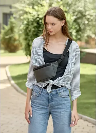 Женская сумка бананка sambag tirso msh графитовая
