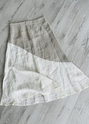 Юбка юбка лен льняная льняная zara mango 🥭7 фото