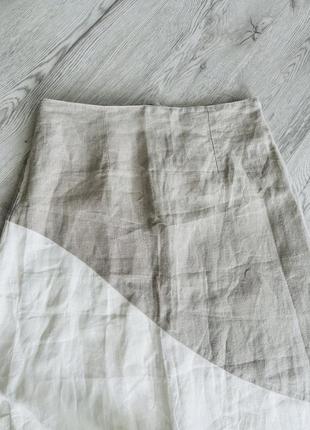 Юбка юбка лен льняная льняная zara mango 🥭6 фото