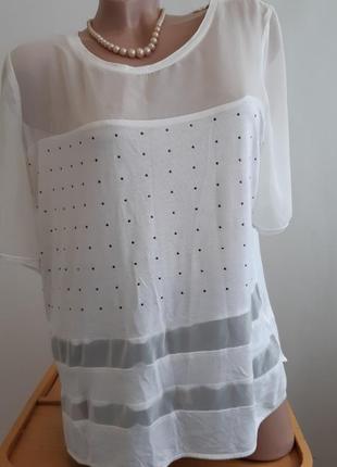 Блуза кофточка с прозрачными вставками размер 14