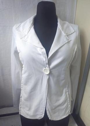 Трикотажный жакет пиджак женский белый2 фото