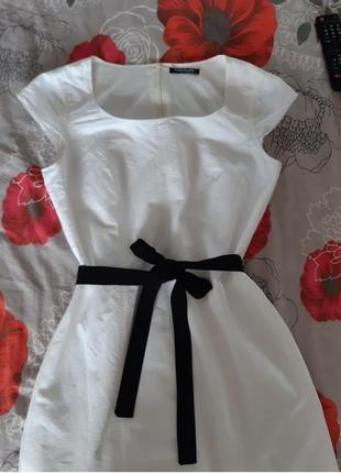 Белое платье платье футляр деловое нарядное5 фото