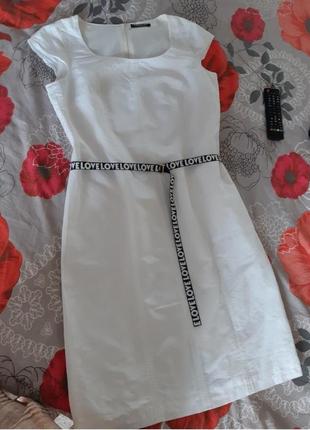 Белое платье платье футляр деловое нарядное3 фото