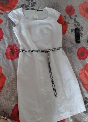 Белое платье платье футляр деловое нарядное2 фото