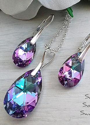 Серебряный комплект swarovski
