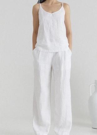 Брюки брюки лен льняные льняные льняные zara h&m
