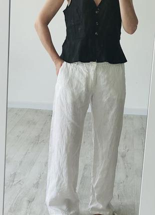 Брюки штани льон лляні льняні zara moulantes h&m2 фото