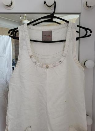 Плаття сарафан льон лляне нюанс біле натуральна тканина сукня-майка сорочка2 фото