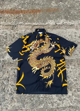 Винтажная рубашка-гавайка в японском стиле 00s