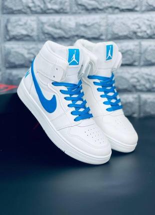 Кросівки джордан jordan Shock retro 1 стильні жіночі джордан, біло-блакитні, хіт!