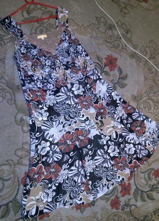 Женственное,яркое (фото2) платье-трапеция в цветочный принт,большого размера,biba6 фото