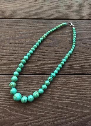 Бусы бирюза зелёная по нарастающей
