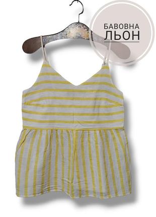 Легесенька майка у смужку бавовна льон