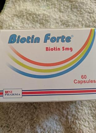 Биотин форте витамины для волос, кожи и ногтей 60 капсул эгипет1 фото